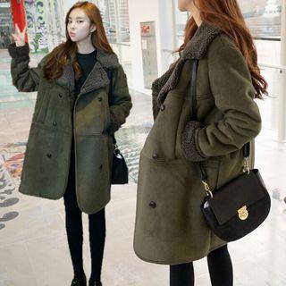 Fleece Collared Double Breasted Coat