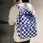 Lettering Checkerboard Nylon Backpack