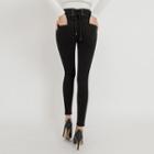 [the Denim] Lace-up Back Skinny Pants