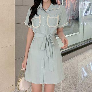 Short-sleeve Twin Pocket A-line Dress