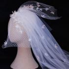 Wedding Mesh Flower Veil As Shown In Figure - One Size