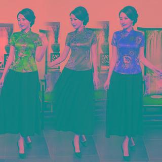 Short-sleeve Top / A-line Maxi Skirt