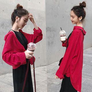 Set: Spaghetti-strap Dress + Oversized Blouse