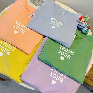 Short-sleeve Letter Wing-detail T-shirt