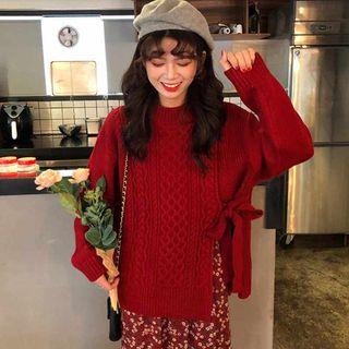 Floral Midi Dress / Side Tie Sweater / Set