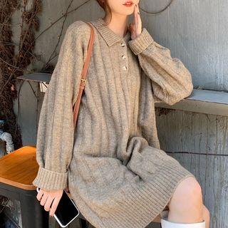 Polo Collar Knit Dress