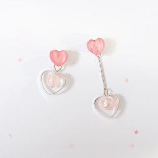 Asymmetric Heart Earring / Clip-on Earring