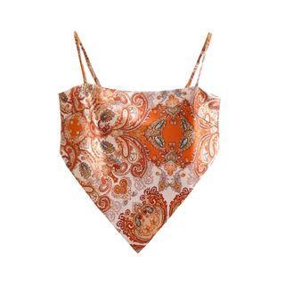 Paisley Print Cropped Camisole Top