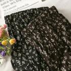 Elastic High-waist Floral Midi Skirt