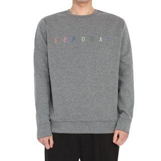 Crew-neck Lettering Embroidered Sweatshirt