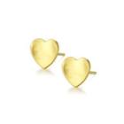 Sterling Silver Plated Gold Simple Romantic Heart-shaped Stud Earrings Golden - One Size