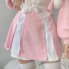 High Waist Color-block A-line Miniskirt