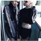 Set: Long-sleeve Crop Top + Mini Skirt