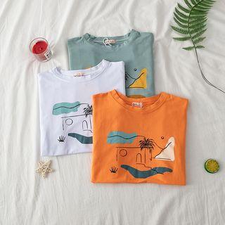 Short-sleeve Printed Round Neck T-shirt