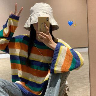 Striped Sweater Stripe - Blue & Tangerine - One Size