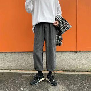 Drawstring-cuff Paisley Print Jeans