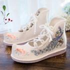 Embroidered Lace-up Hidden-wedge Hanfu Shoes