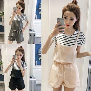 Set: Striped T-shirt + Playsuit