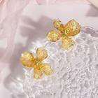 Flower Faux Crystal Alloy Earring 1 Pair - E1744-1 - Gold - One Size