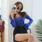 Strappy-neck Slim-fit Cardigan