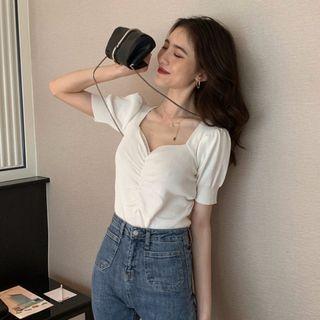 V-neck Short-sleeved Sweater