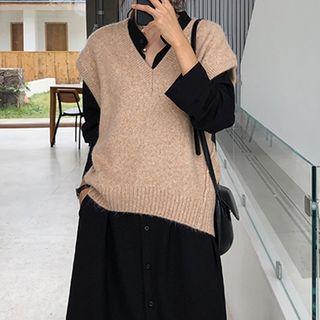 Plain Oversize Knit Vest
