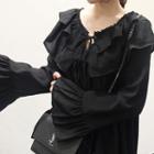Tie-neck Tiered-ruffle Blouse