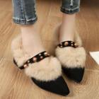 Chunky Heel Furry Pointed Pumps