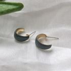 Glaze Open Hoop Earring 1 Pair - Silver Earrings - Gray - One Size