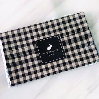 Handmade Checkered Cotton Face Mask Cover(adult) Cream And Black Checks - One Size