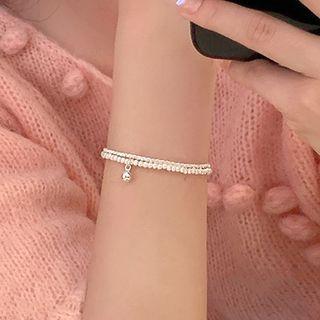 Layered Faux Pearl Alloy Bracelet White - One Size