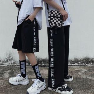 Letter Print Straight Cut Shorts / Pants