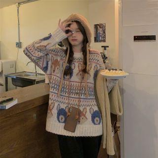 Animal Print Knit Sweater