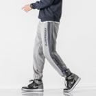 Lettering Print Striped Sweatpants