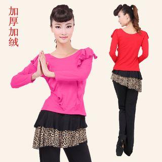 Set: Plain Long Sleeve Top + Pants