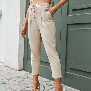Straight-fit Lace-up Tapered Pants