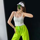 U-neck Button-down Light Knit Top