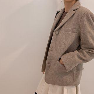3-button Casual Twill Blazer Pink - One Size