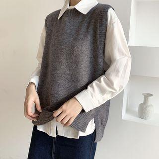 Round-neck Plain Oversize Vest