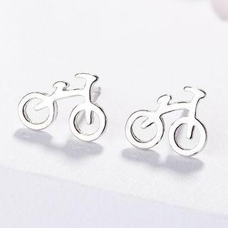 925 Sterling Silver Bicycle Earring As Shown In Figure - One Size