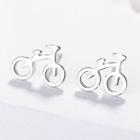 925 Sterling Silver Bicycle Earring As Shown In Figure - One Size