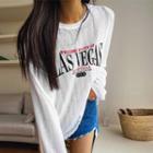 Letter Lettuce-edge Sheer T-shirt