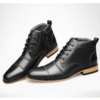 Side Zip Lace-up Shoes