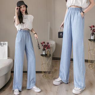 High-waist Fringe Wide-leg Pants