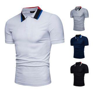 Short-sleeve Contrast Collar Polo Shirt