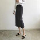 Long H-line Rib-knit Skirt