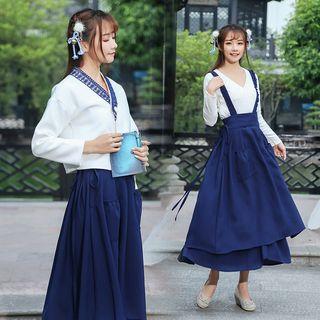 Organza Trim Long-sleeve Top