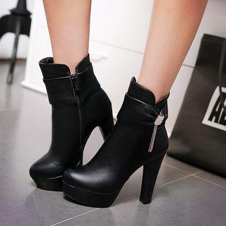 Platform Chunky Heel Short Boots
