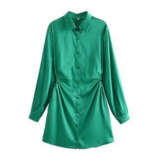 Cutout A-line Shirtdress