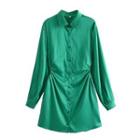 Cutout A-line Shirtdress